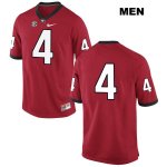 Men's Georgia Bulldogs NCAA #4 Mecole Hardman Nike Stitched Red Authentic No Name College Football Jersey FGB1254OF